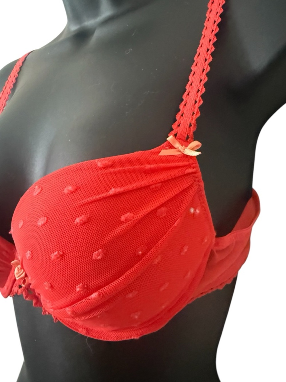 Adore Me Polka Dot Push Up Bra Set 36B Red + Yellow No Size Tags Bundle - Picture 3 of 11
